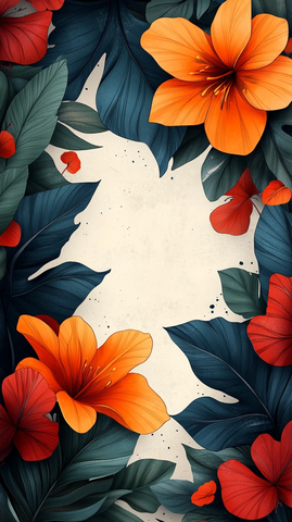 巨叶波西米亚风边框