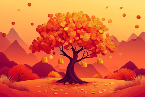 金色招财树新年