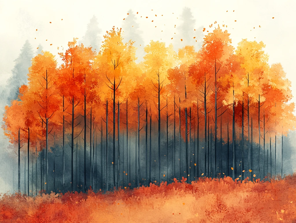 森林中的橙黄色彩