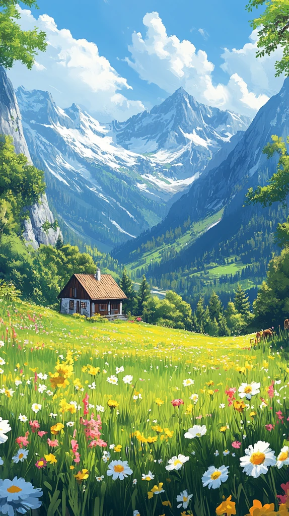 春日山野风景图