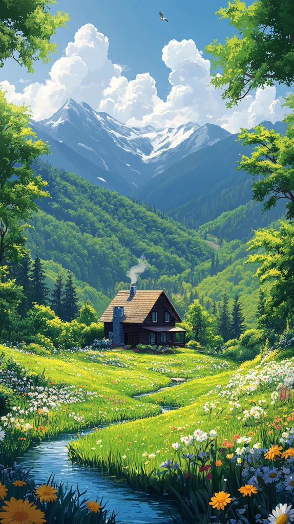 春日山野风景图