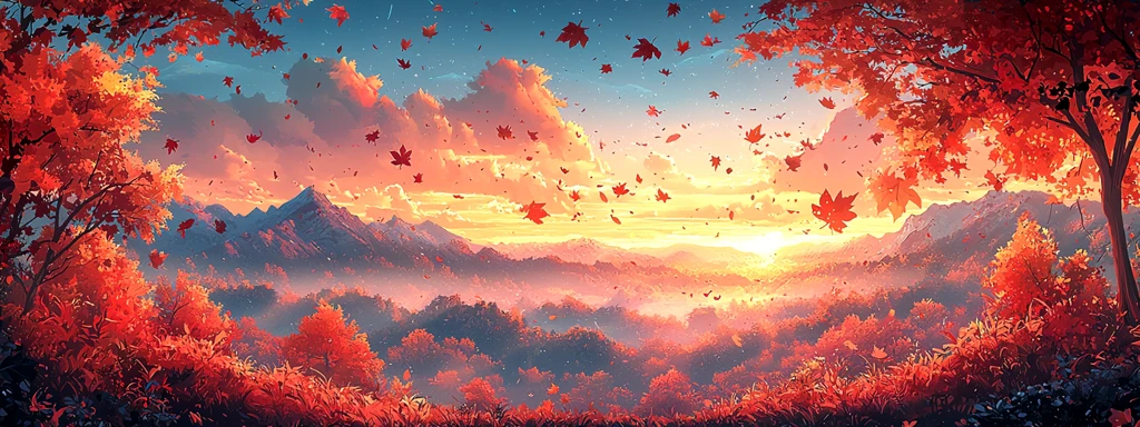 秋叶飞舞山林间