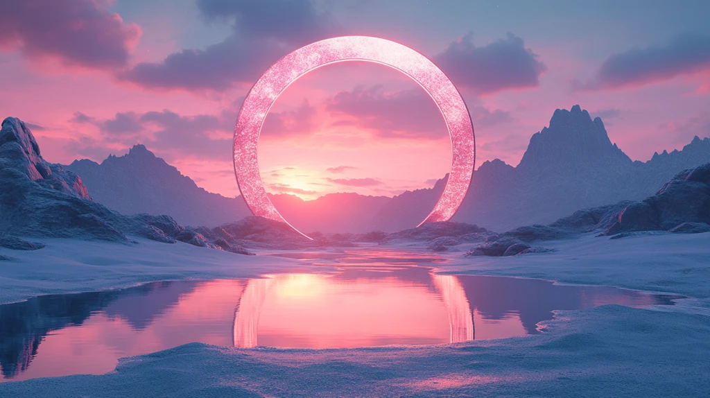 镜面圆门太空沙漠