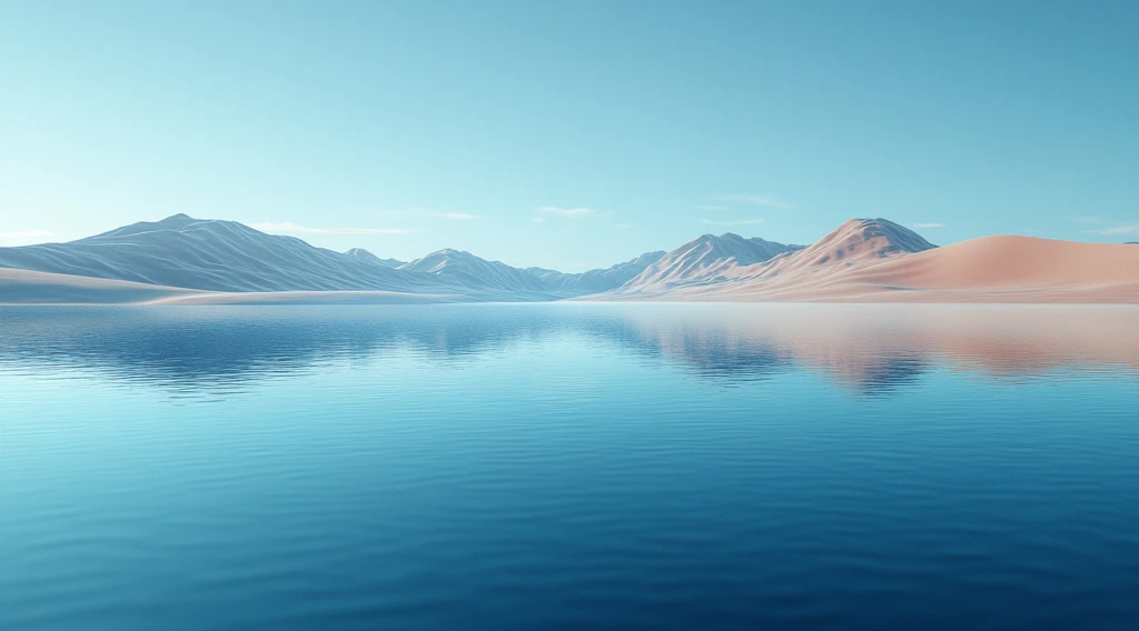 平静湖水与沙丘