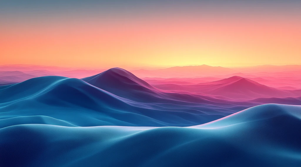 蓝粉渐变三丘陵