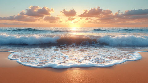 沙滩波浪渐进图