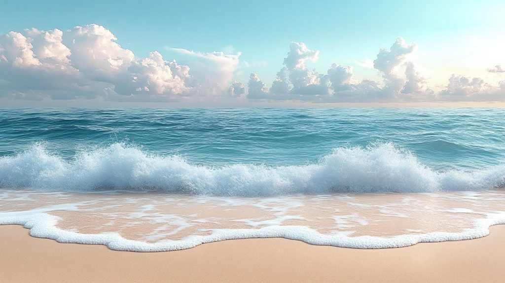 沙滩波浪渐进图