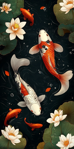 莲花池中的锦鲤