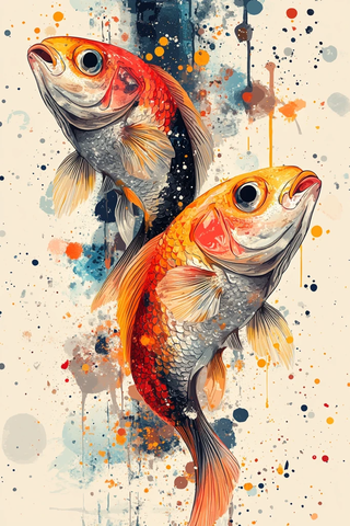 幻想鱼色彩插画