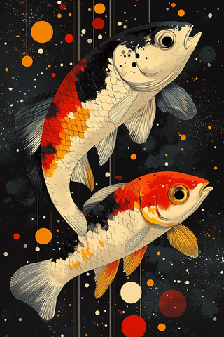 幻想鱼色彩插画