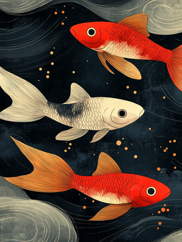 流动鱼群图案