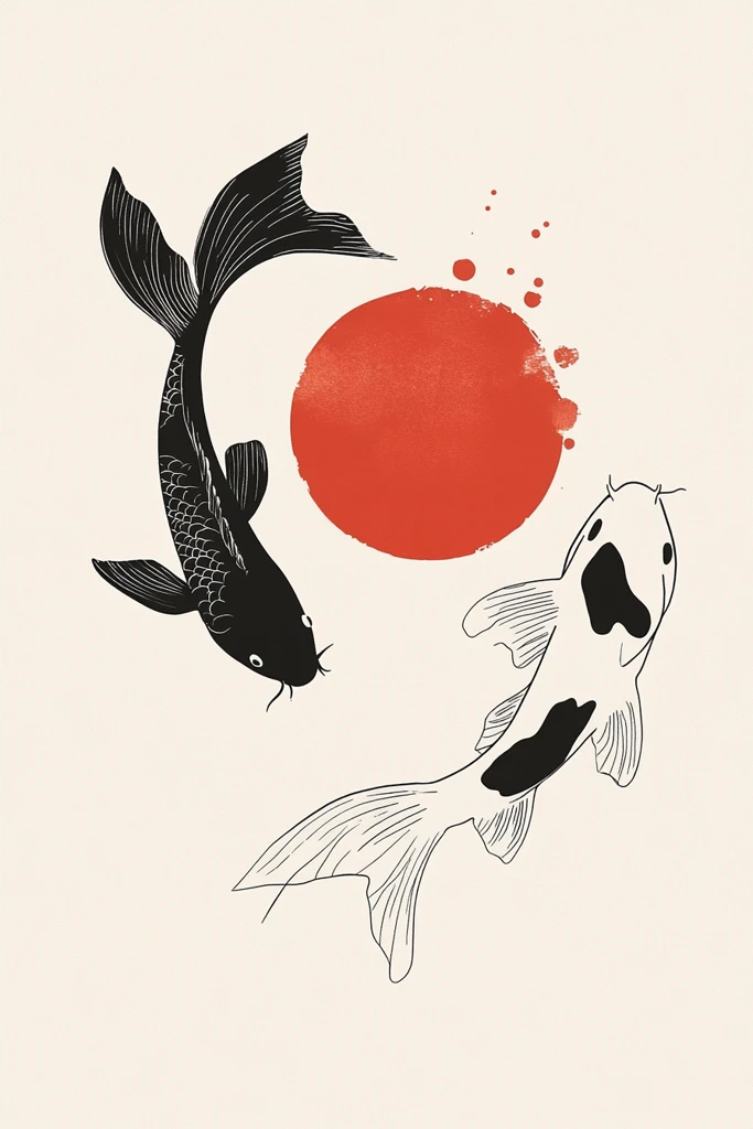 双鱼环绕中心点