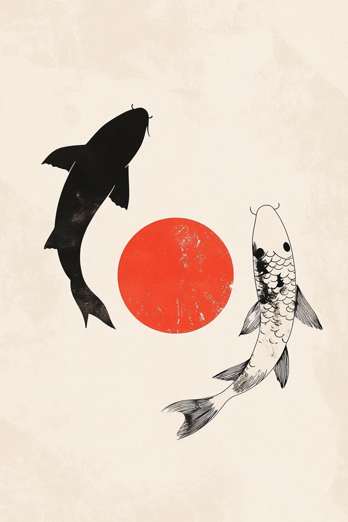 双鱼环绕中心点