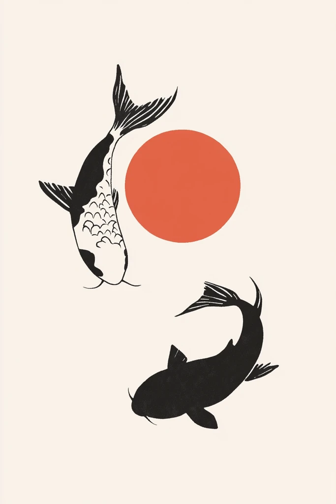 双鱼环绕中心点