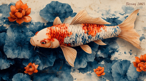 鱼灯剪纸祝福