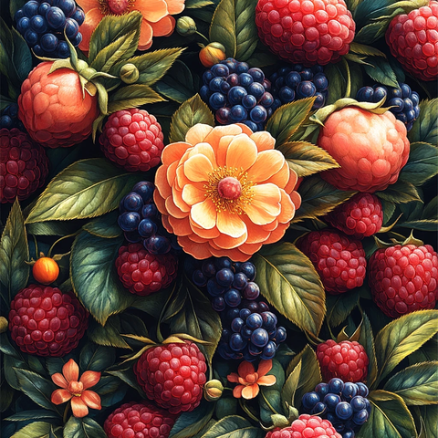 玫瑰荔枝覆盆子图