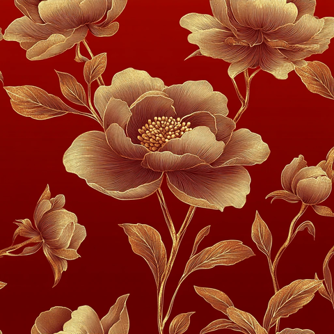 东方牡丹金线纹背景