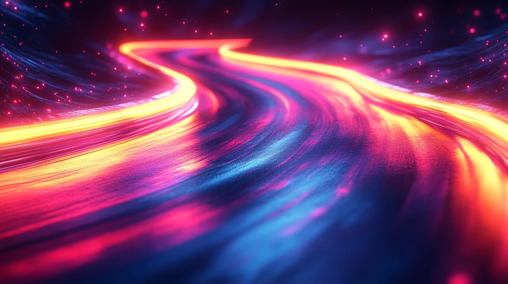 霓虹线条穿过背景