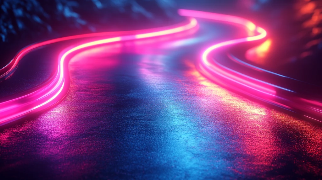 霓虹线条穿过背景