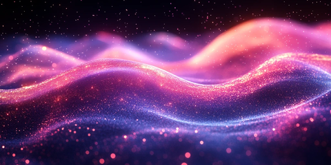紫粉蓝波形发光背景