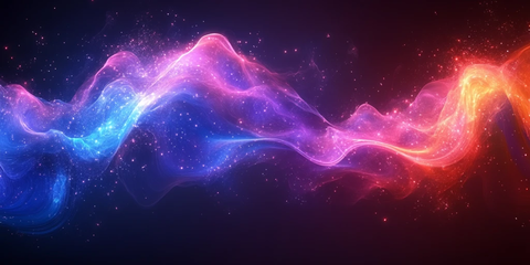 紫粉蓝波形发光背景