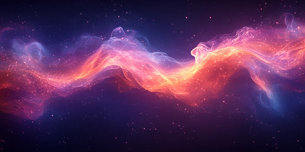 紫粉蓝波形发光背景