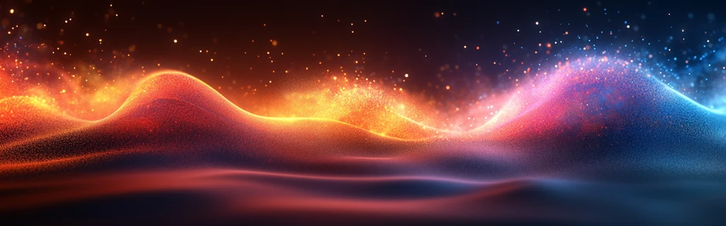 红蓝黄辉光线波