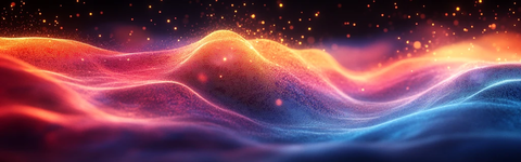 红蓝黄辉光线波