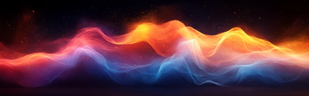 红蓝黄辉光线波