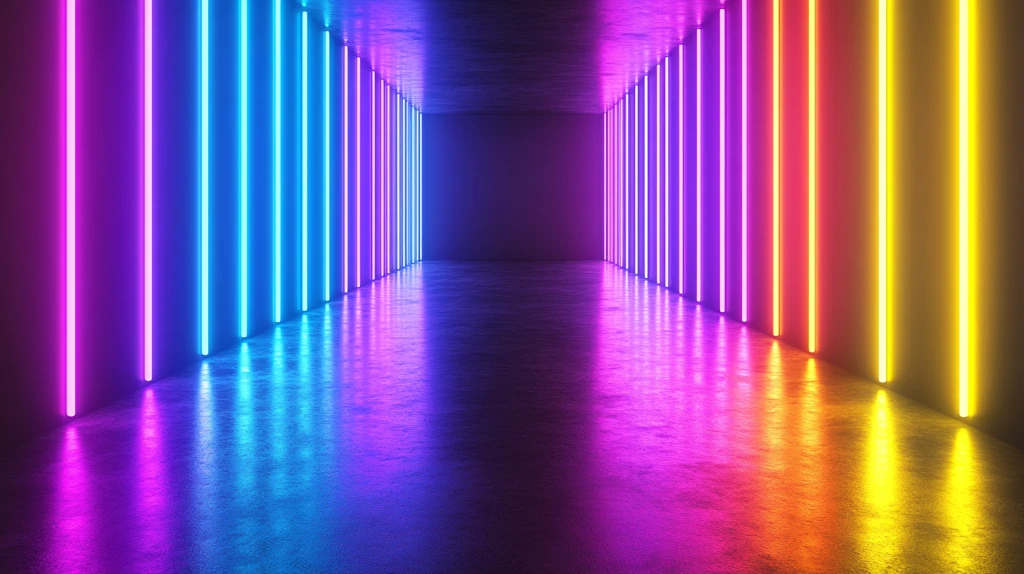 蓝紫黄渐变光影