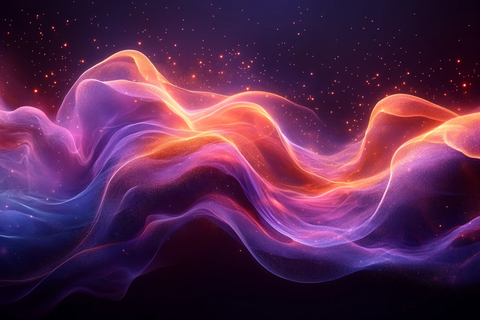 紫色渐变波纹线