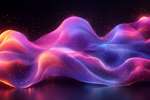 紫色渐变波纹线