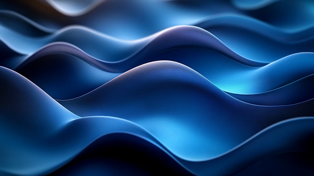蓝色波浪曲线设计