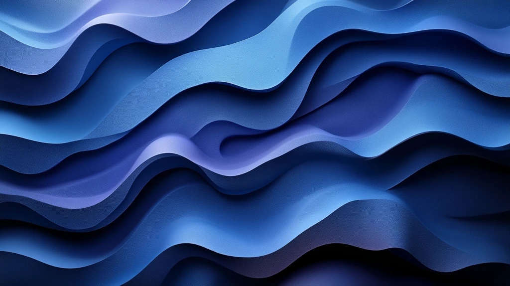 蓝色波浪曲线设计