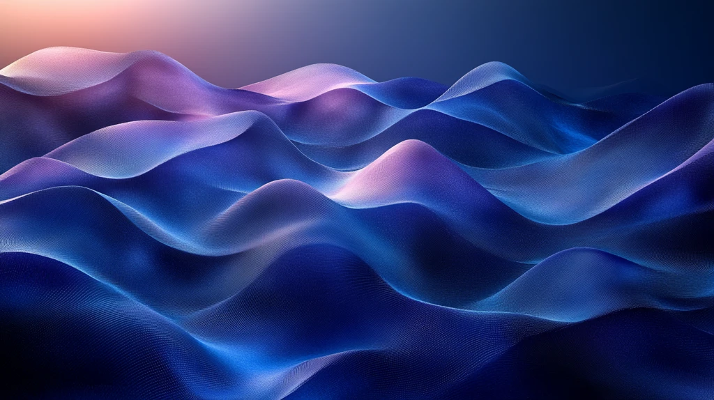 蓝色波浪曲线设计