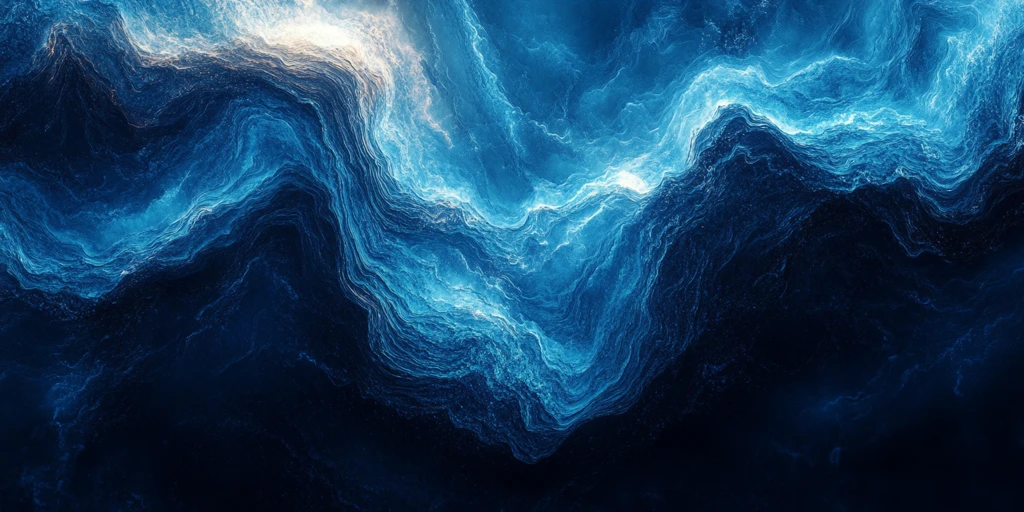 蓝光波浪线背景