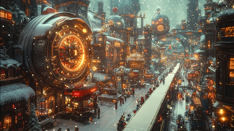 机械工厂节日装饰