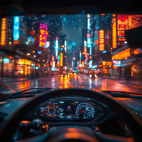 雨夜霓虹驾驶