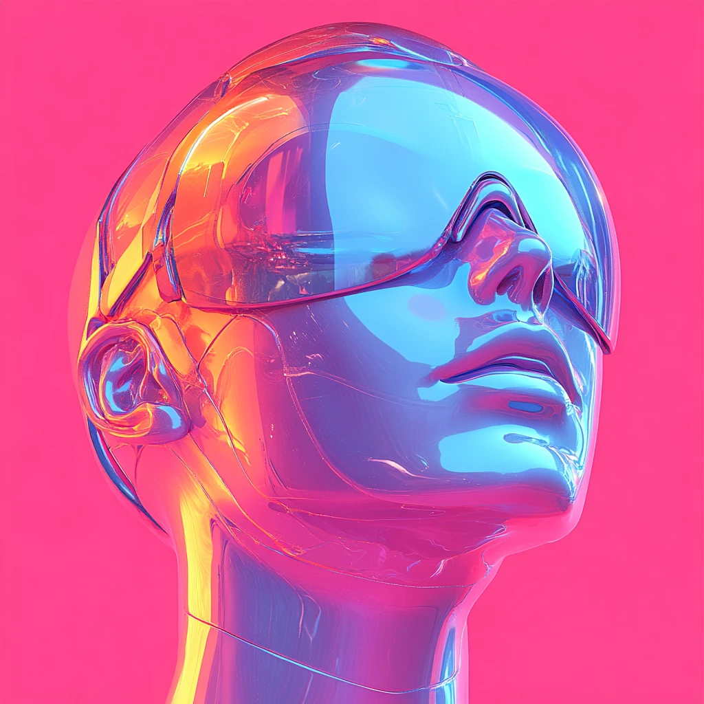 彩色面具头模型