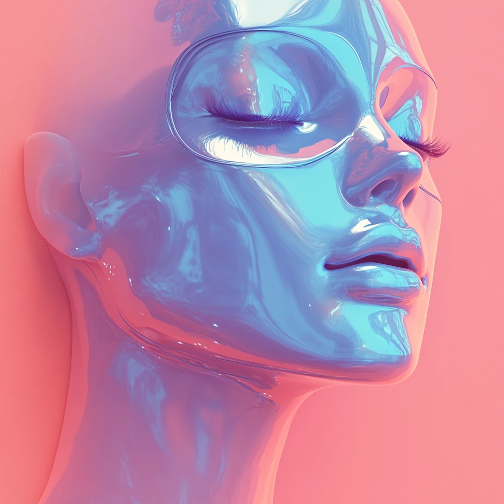 彩色面具头模型