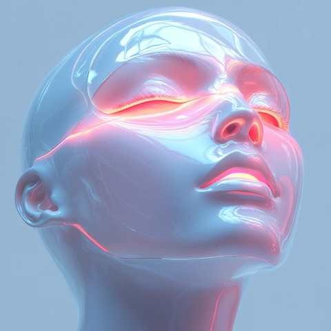 彩色面具头模型