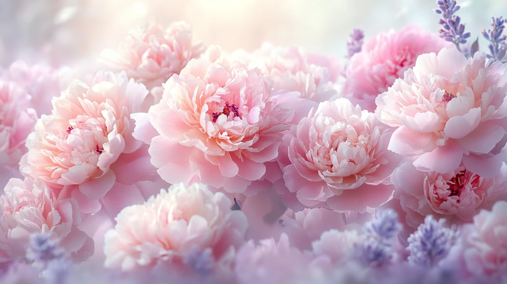 粉嫩芍药梦幻柔光