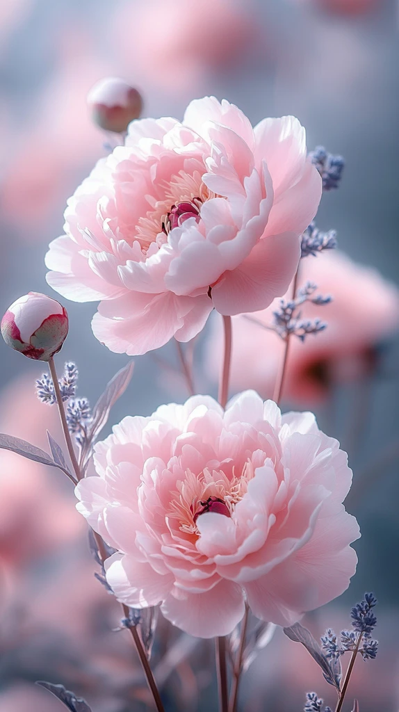 粉色白色芍药花瓣