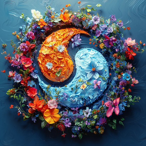 阴阳蓝橙花植图