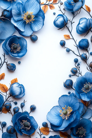 白底蓝边空心纹