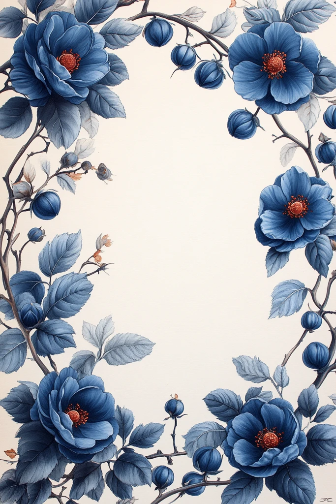 蓝白条纹皇家纹样框架