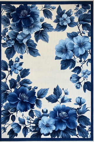 蓝白条纹皇家纹样框架