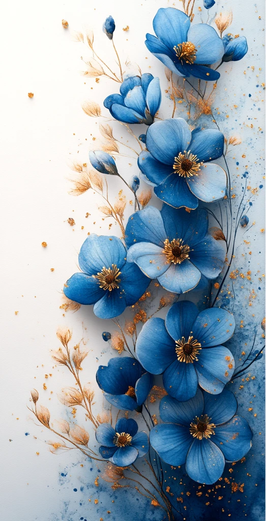 水彩花卉边框背景