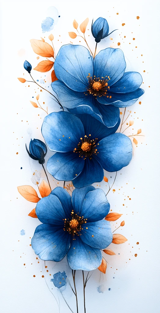 水彩花卉边框背景