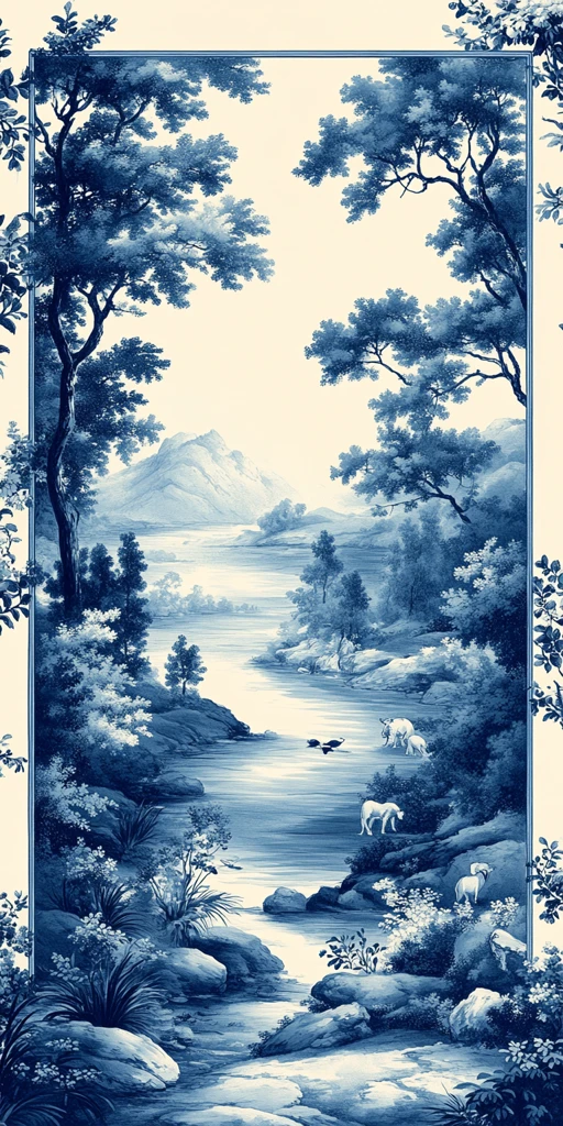 动物丛林瓷边图案